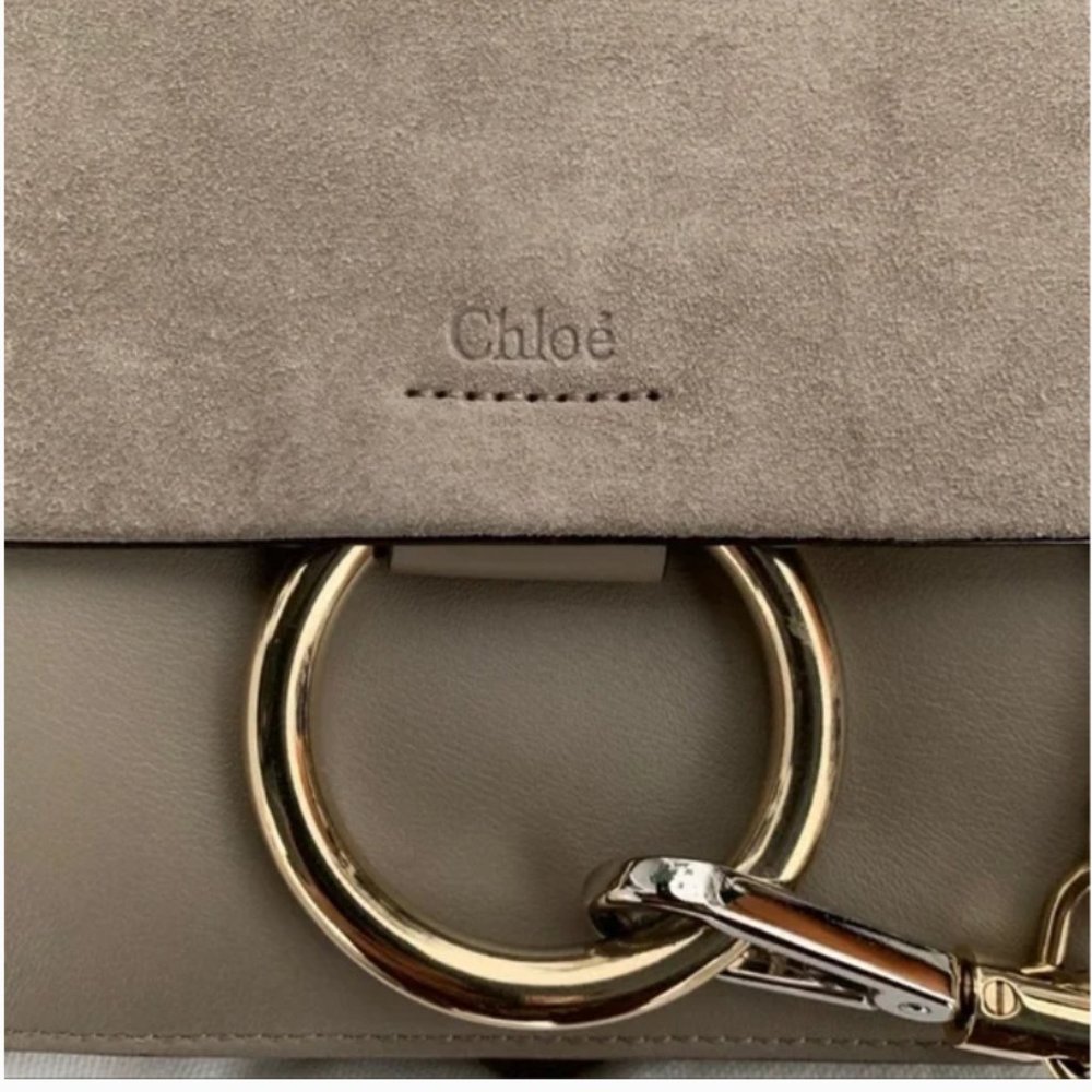 ✨ Chloe Faye Small Crossbody Bag Suede - Motty Grey - Picture 4 of 9